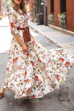 Wjczt  Fashion Elegant Print Patchwork O Neck A Line Dresses