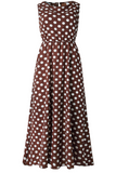 Wjczt  Fashion Street Polka Dot Patchwork O Neck A Line Dresses(5 Colors)