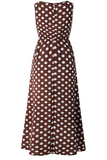 Wjczt  Fashion Street Polka Dot Patchwork O Neck A Line Dresses(5 Colors)