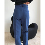 men fall outfits Autumn and Winter New Large Long Leg Ol Modern Simple Fashionable High Waist Straight Suit Pants Loose Slimming Casual Trousers for Women