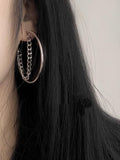 Wjczt 2024 New Original Hollow Chain Splicing Big Earrings