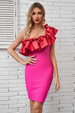 Wjczt Ruffled One-Shoulder Bodycon Dress