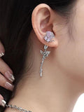 Wjczt 2024 New LOVE&ROSE Original Purple Rose Earrings