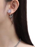 Wjczt 2024 New LOVE&ROSE Original Purple Rose Earrings