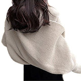 2024 fall fashion trends Fashion Knitted Scarf Women's Warm Autumn and Winter Wool Shawl Monochrome Sleeve Scarf 