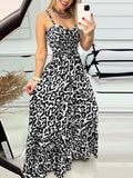 Wjczt Leopard Sweetheart Neck Cami Dress