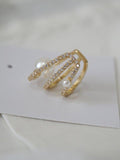 Wjczt 2024 New Single Multi-Layer Pearl Zircon Ear Bone Clip Earring