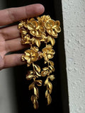 Wjczt 2024 New Gold Flower Long Leaf Earrings