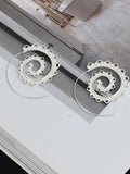 Wjczt 2024 New Retro Alloy Heliciform Hollow Earrings