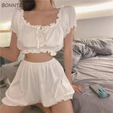 Wjczt Pajama Sets Women Sexy Female Nightwear Casual Summer Hot Sleeveless All-match Fashion Loose Sweet Students Soft Comfortable