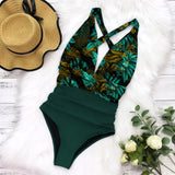 Wjczt 2024 Sexy One Piece Swimsuit Women Swimwear Push Up Monokini Ruffle Bathing Suit Floral Bodysuit Beach Wear Female Swimsuit