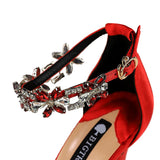 Wjczt Shoes Open Toe Rhinestones Sandals Women 2023 New Designer Sexy High Heels Sandals Female Shoes Summer Heeled Sandals