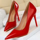 Wjczt Shoes Patent Leather Shoes Woman Pumps High Heels Stiletto Heels 10.5 Cm Red Wedding Shoes Bridal Shoes Women Heels 2024