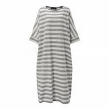 Wjczt Women Cotton Linen Striped Dress 2025 Summer Loose Big Size 4XL 5XL Maxi Dress robe femme Casual Long Boho Kaftan Muslim Dress