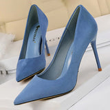 Wjczt Shoes 2024 New Women Pumps Suede High Heels Shoes Fashion Office Shoes Stiletto Party Shoes Female Comfort Women Heels