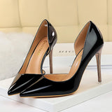 Wjczt 2024 Women 10.5cm High Heels Blue Green Valentine Pumps Luxury Glossy Stripper Stiletto Wedding Bridal Fetish Shoes Plus Size 43