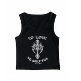 2000s fashion Sexy Style Small Sling Spicy Girl Letter Print Contrast Color Slim Slimming Cross Bottoming Vest