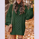 fall trends 2024 outfits 2024 Knitwear Women's Long Sleeve Loose Half Turtleneck Collar Thick Needle Pullover plus Size Solid Color Sweater Coat Autumn and Winter