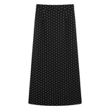 dress to impress outfits Polka Dot Woolen Skirt for Women 2024 Autumn High Waist Slimming Back Slit A- line Sheath Dress Chic