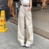 90s streetwear High Waist Loose Suit Pants Wide Leg Pants Draping Mop Straight Casual Pants for Women New