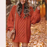 fall trends 2024 outfits 2024 Knitwear Women's Long Sleeve Loose Half Turtleneck Collar Thick Needle Pullover plus Size Solid Color Sweater Coat Autumn and Winter