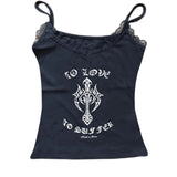 2000s fashion Sexy Style Small Sling Spicy Girl Letter Print Contrast Color Slim Slimming Cross Bottoming Vest