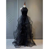 witch dress to impress Black Evening Dress for Women 2024 New Light Luxury Niche High-End High-End Sense Trailing Birthday Party Host Adult Ceremony