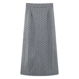 dress to impress outfits Polka Dot Woolen Skirt for Women 2024 Autumn High Waist Slimming Back Slit A- line Sheath Dress Chic