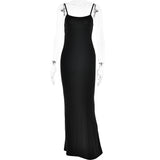 maternity Autumn Hot New Sexy Temperament Strap Backless Slim Stitching Dress Long Dress