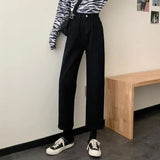 teacher outfits American Retro Korean Style Floral Casual Jeans for Women 2024 New Elastic High Waist Loose Slimming Wide Leg Pants