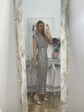 curvy casual outfits Summer Casual Printed Sleeveless V-neck Split Long One-Step Dress Dress