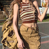 grunge outfits American Retro Street Denim Workwear Skirt 2024 Summer New Internet Celebrity High Waist Short Skirt