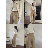 summer outfits inspo Shijian Classic High Waist Simple Casual Pants Women's Autumn New Korean Style Slimming Loose Straight Pants 02860