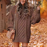 fall trends 2024 outfits 2024 Knitwear Women's Long Sleeve Loose Half Turtleneck Collar Thick Needle Pullover plus Size Solid Color Sweater Coat Autumn and Winter