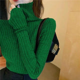 outfit ideas winter Autumn and Winter Elegant Pile Collar Sweater Women's Inner Matching Coat Slim Bottoming Pullover Turtleneck Sweater Top