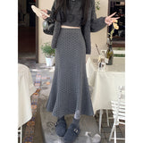 dress to impress outfits  plus Size Retro Polka Dot Fishtail Skirt Women's High Waist Slimming Sheath Woolen Mid-Length Half