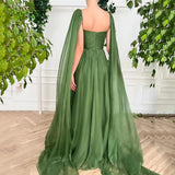 one with nature dress to impress Green Fashion New Long Floating Stage Performance Cello Performance Dress Waist Slimming Elegant Evening Dress