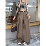 work outfits women Fall 2024 This Year Popular Popular Loose High Waist Wide Leg Suit Pants Women's Casual Mopping Long Pants