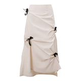 guys in skirts Style Autumn New Sweet Girl Retro Bow Strap High Waist Elegant Split Skirt for Women