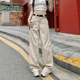 90s streetwear High Waist Loose Suit Pants Wide Leg Pants Draping Mop Straight Casual Pants for Women New