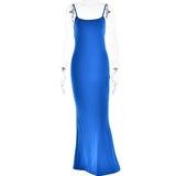 maternity Autumn Hot New Sexy Temperament Strap Backless Slim Stitching Dress Long Dress