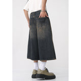 Wjczt  Summer New Arrivals Korean Loose Wide-leg Retro Distressed Flared Cropped Pants