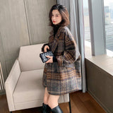  Plaid Mid-Length Thickened Women's Autumn and Winter New Chanel Style High-Grade Loose Woolen Coat Suit Jacket for Women