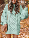 fall trends 2024 outfits 2024 Knitwear Women's Long Sleeve Loose Half Turtleneck Collar Thick Needle Pullover plus Size Solid Color Sweater Coat Autumn and Winter