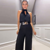 business casual outfits for women 2024 Summer Fashion Hollow round Neck Sleeveless Top Wide Leg Pants Temperament Suit