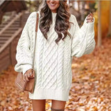 fall trends 2024 outfits 2024 Knitwear Women's Long Sleeve Loose Half Turtleneck Collar Thick Needle Pullover plus Size Solid Color Sweater Coat Autumn and Winter