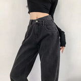 outfit ideas High Waist Straight Jeans Women's Autumn and Winter Retro Design Pants Loose Slimming Small Mop Wide Leg Pants