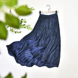 guys in skirts Skirt Elastic High Waist Glossy Silky Skirt Slimming Drape A- line Skirt 2024 Spring and Summer