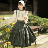 one with nature dress to impress Sunflowers Appointment Color Green Lolita Overall Skirt