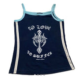 2000s fashion Sexy Style Small Sling Spicy Girl Letter Print Contrast Color Slim Slimming Cross Bottoming Vest